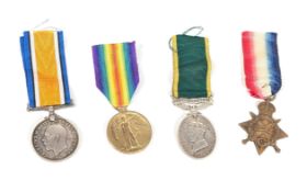 WWI FIRST WORLD WAR MEDAL TRIO & TERRITORIAL EFFICIENCY MEDAL