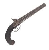 19TH CENTURY DOUBLE BARREL 16 BORE PERCUSSION CAP PISTOL