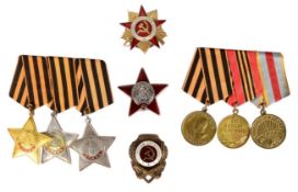 SECOND WORLD WAR RUSSIAN MEDAL GROUP - FULL CAVALIER