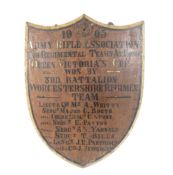 ARMY RIFLE ASSOCIATION QUEEN VICTORIA'S CUP 1905 WINNERS PLAQUE