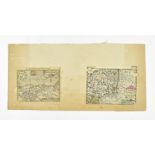 TWO 17TH CENTURY MOUNTED & HAND COLOURED MAPS