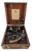 EARLY 20TH CENTURY BRASS & METAL HEATH & CO 'HEZZANITH' SEXTANT IN CASE
