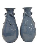 C H BRANNAN BARUM, NORTH DEVON - PAIR OF EARLY 20TH CENTURY DRIP GLAZED VASES