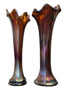 FENTON ART GLASS COMPANY - TWO VINTAGE 20TH CENTURY IRIDESCENT VASES