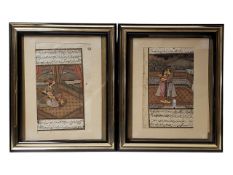 TWO 19TH CENTURY INDIAN MUGHAL PAINTINGS