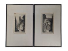 JAMES ALPHEGE BREWER (1881-1946) - TWO EARLY 20TH CENTURY SIGNED MONOCHROME ETCHINGS