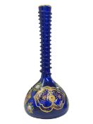 19TH CENTURY BOHEMIAN COBALT BLUE & GILT HAND MADE VASE