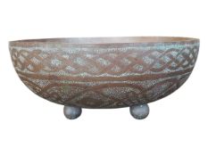 20TH CENTURY NIGERIAN ENGRAVED COPPER BOWL