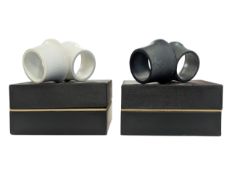 L'OBJET, UNITED STATES - TWO SETS OF DESIGNER BOXED NAPKIN RINGS