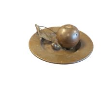 20TH CENTURY BRASS DESKTOP INKWELL