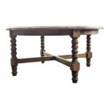 UTTERMOST - VINTAGE 20TH CENTURY LARGE HARDWOOD CIRCULAR DINING TABLE