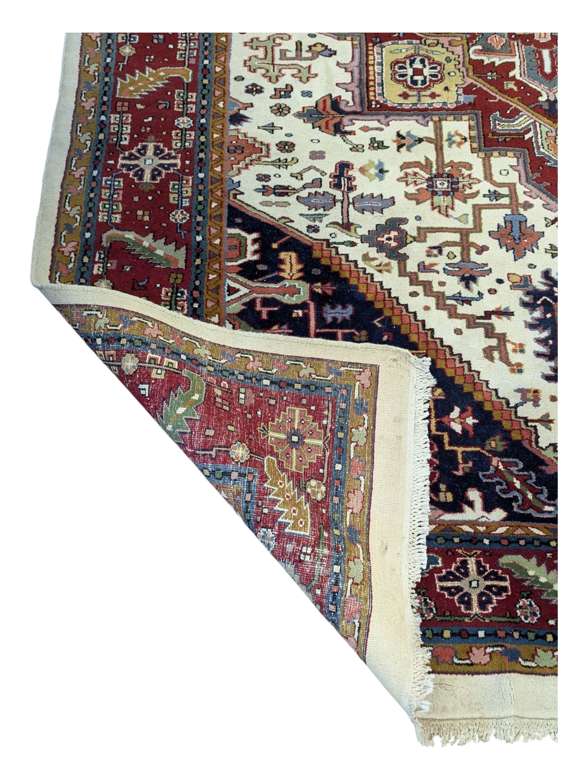 VINTAGE 20TH CENTURY PERSIAN ISLAMIC HERIZ RUG - Image 3 of 5