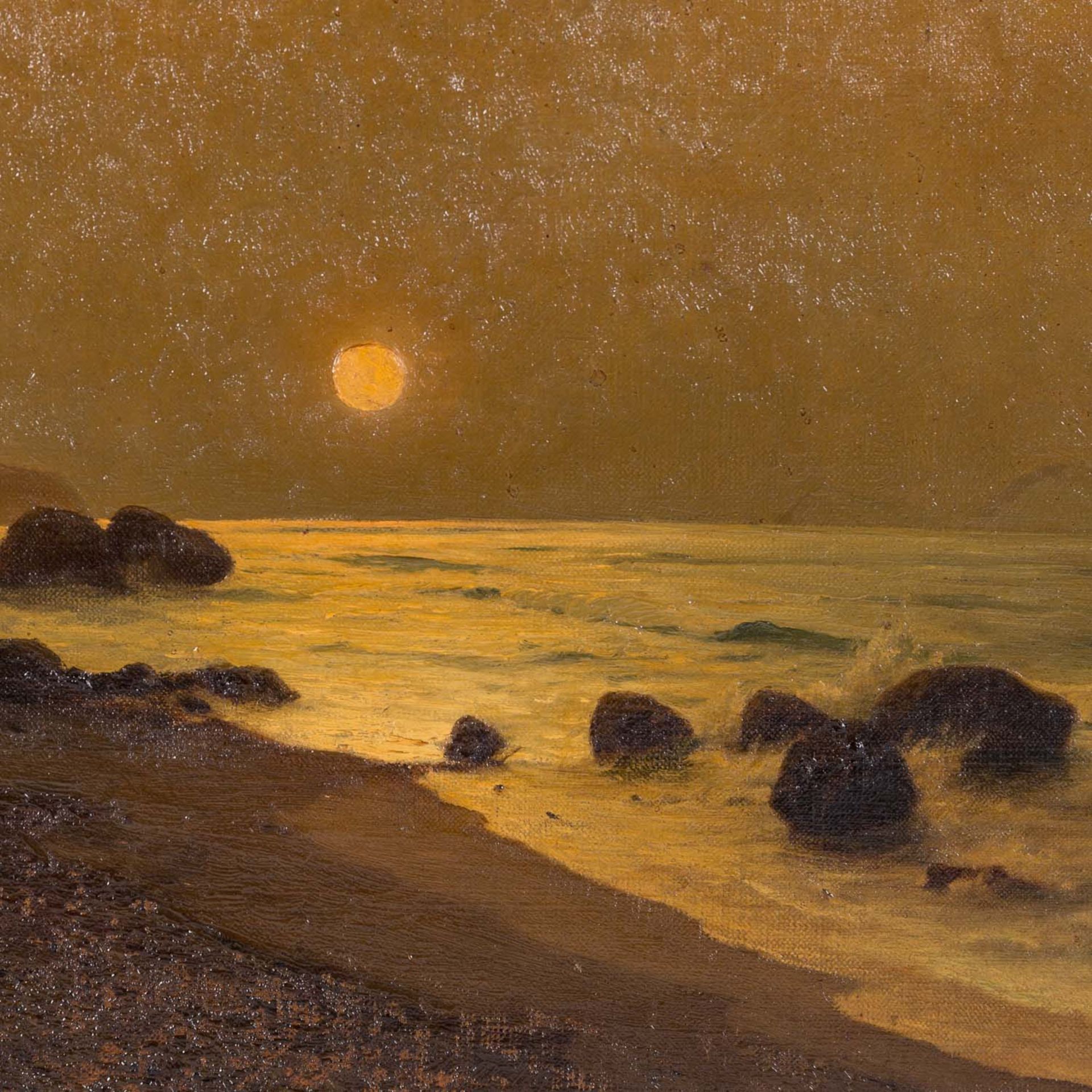 BRANDT, FRITZ (1853-1905) "Abendliche Küstenlandschaft" 1895 - Bild 3 aus 3