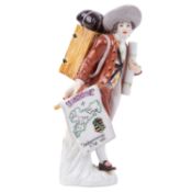 MEISSEN, limitierte Figur Pariser Ausrufer "Landkartenverkäufer" 1990