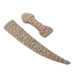 Dolchgriff und -scheide. TIBET, um 1900.