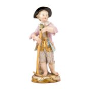 MEISSEN "Gärtnerkind mit Rechen" 1850-1924