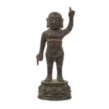 Bronze des Baby-Buddhas, CHINA, wohl Ming-Dynastie (1368-1644 ?)