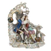 SITZENDORF imposante Figurengruppe 'Flötenunterricht', 20. Jh.