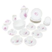 LUDWIGSBURG Kaffeeservice 'Purpurblume', 20. Jh.