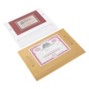 Konvolut mit Banknoten und historischen Wertpapieren