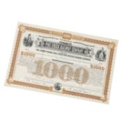 Von William H. Vanderbilt signierte Hypothekenanleihe der Pine Creek Railway Company, 1885,