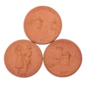 3x Porzellanmedaillen - Hällische Historische Stücke 1922 (2. Serie),