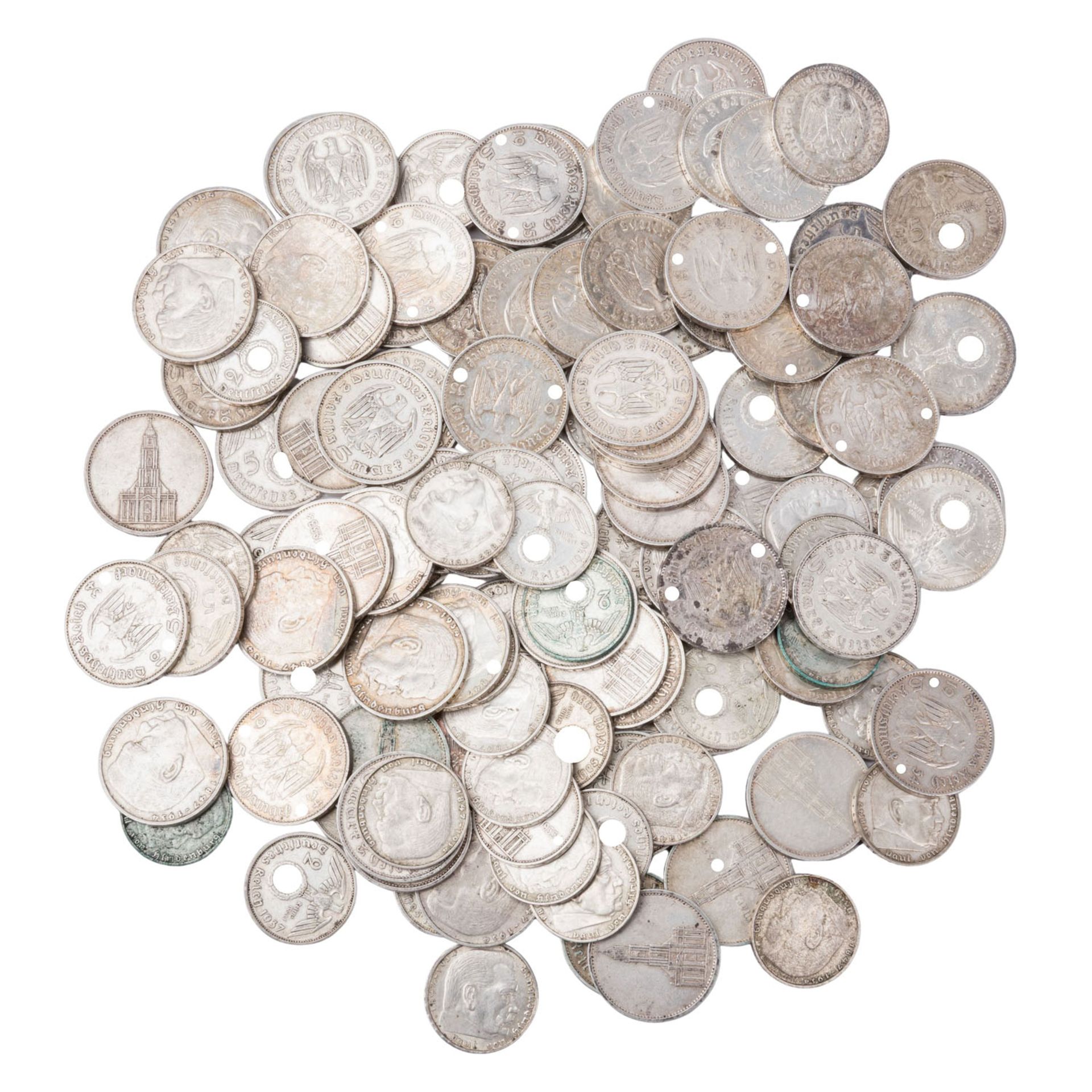 Silbermünzen aus dem Dt. Kaiserreich (157x) und dem Dritten Reich (123x). - Bild 3 aus 3