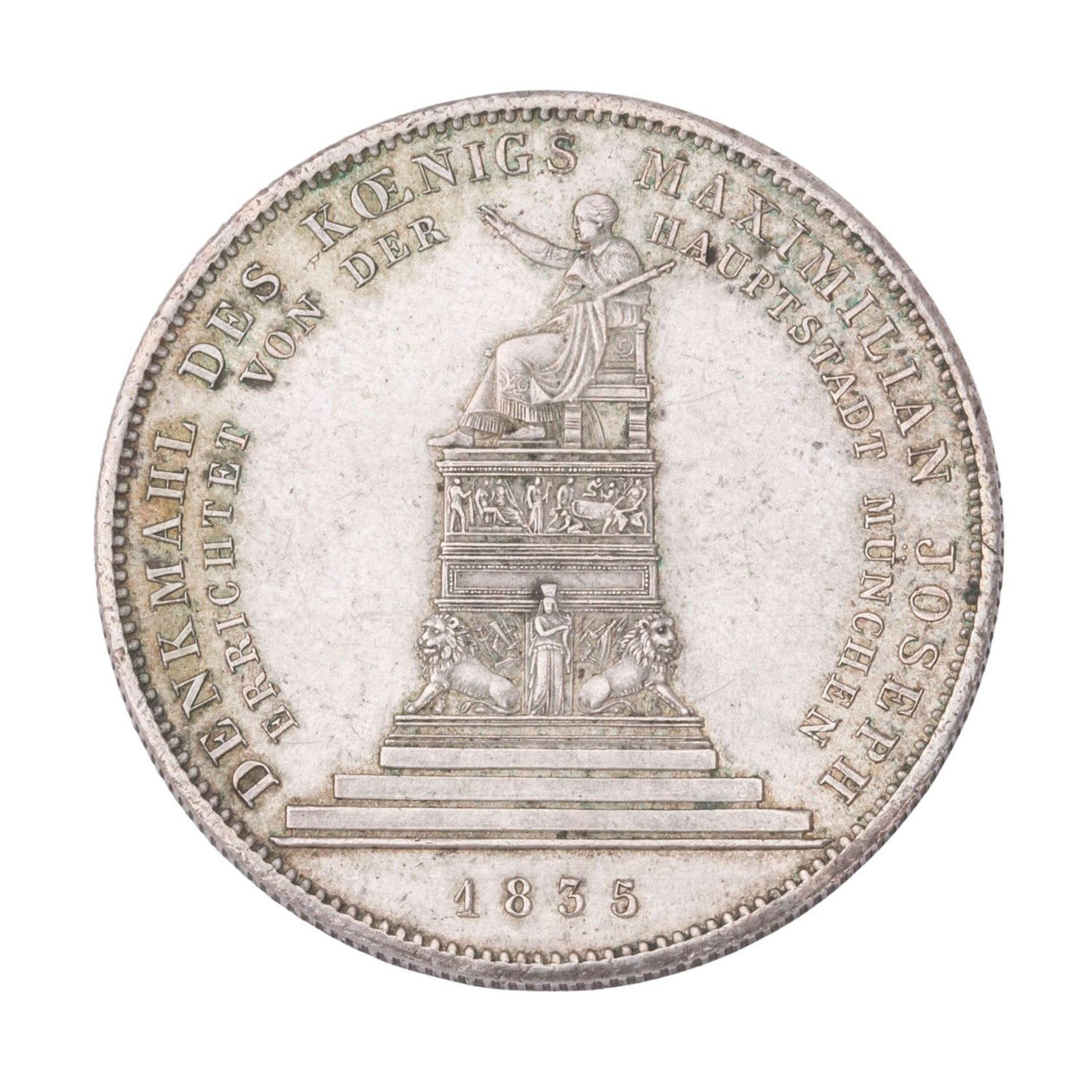 Bayern - Ludwig I. Geschichtstaler 1835 "Denkmal des Königs Maximilian Joseph". - Bild 2 aus 2
