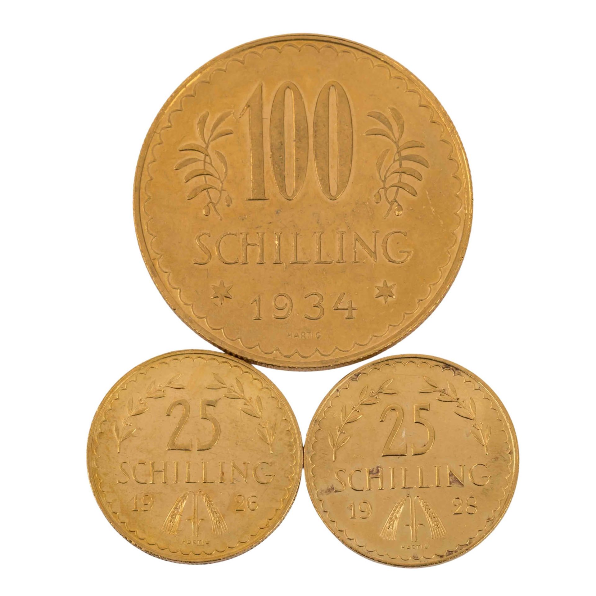 Österreich /GOLDlot - 3 x Münzen mit insg. ca. 31,7 g Feingold 