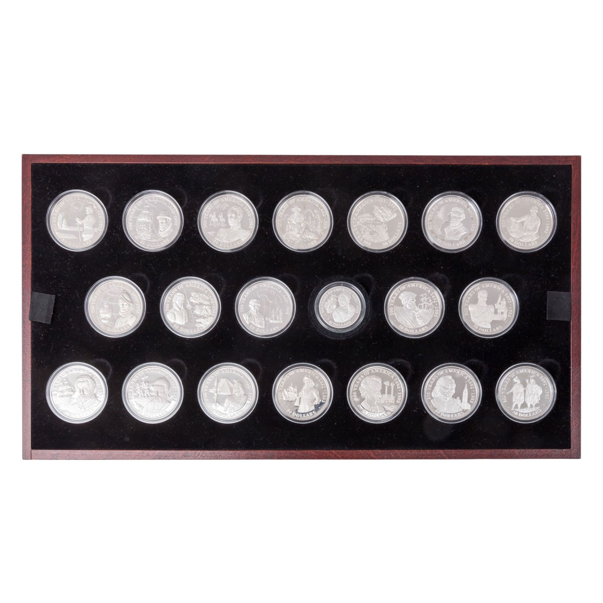 Gedenkmünzen aus 925er Sterlingsilber "500 Jahre Amerika". 52 Stück. - Bild 3 aus 4