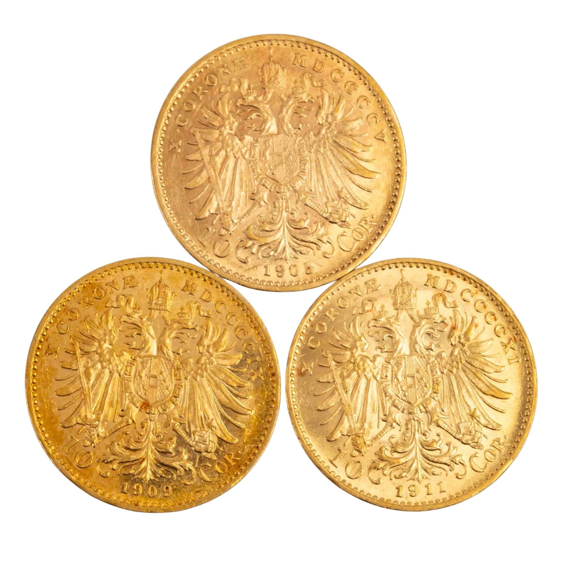 Österreich /3-tlg. Goldlot, Franz Josef I. 20 Kronen  - Bild 3 aus 3