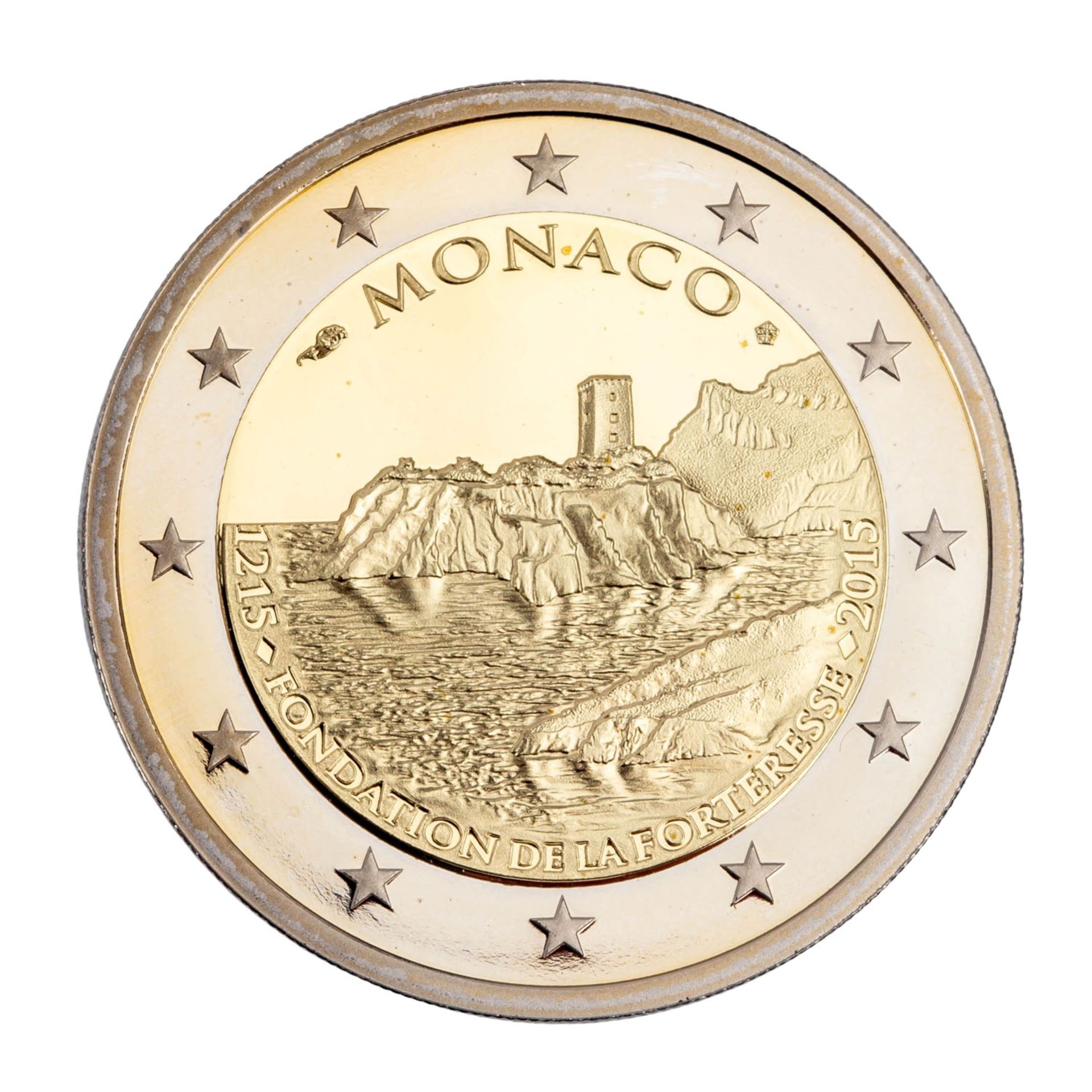 Monaco - 2 Euro 2015, 800 Jahre Festung Monaco, - Bild 2 aus 3