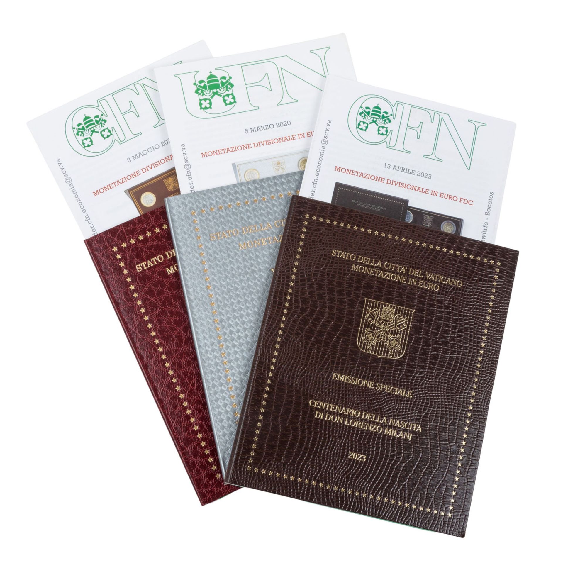 Vatikanstadt - 3x Kursmünzsätze à 3,88€ + 5€ 