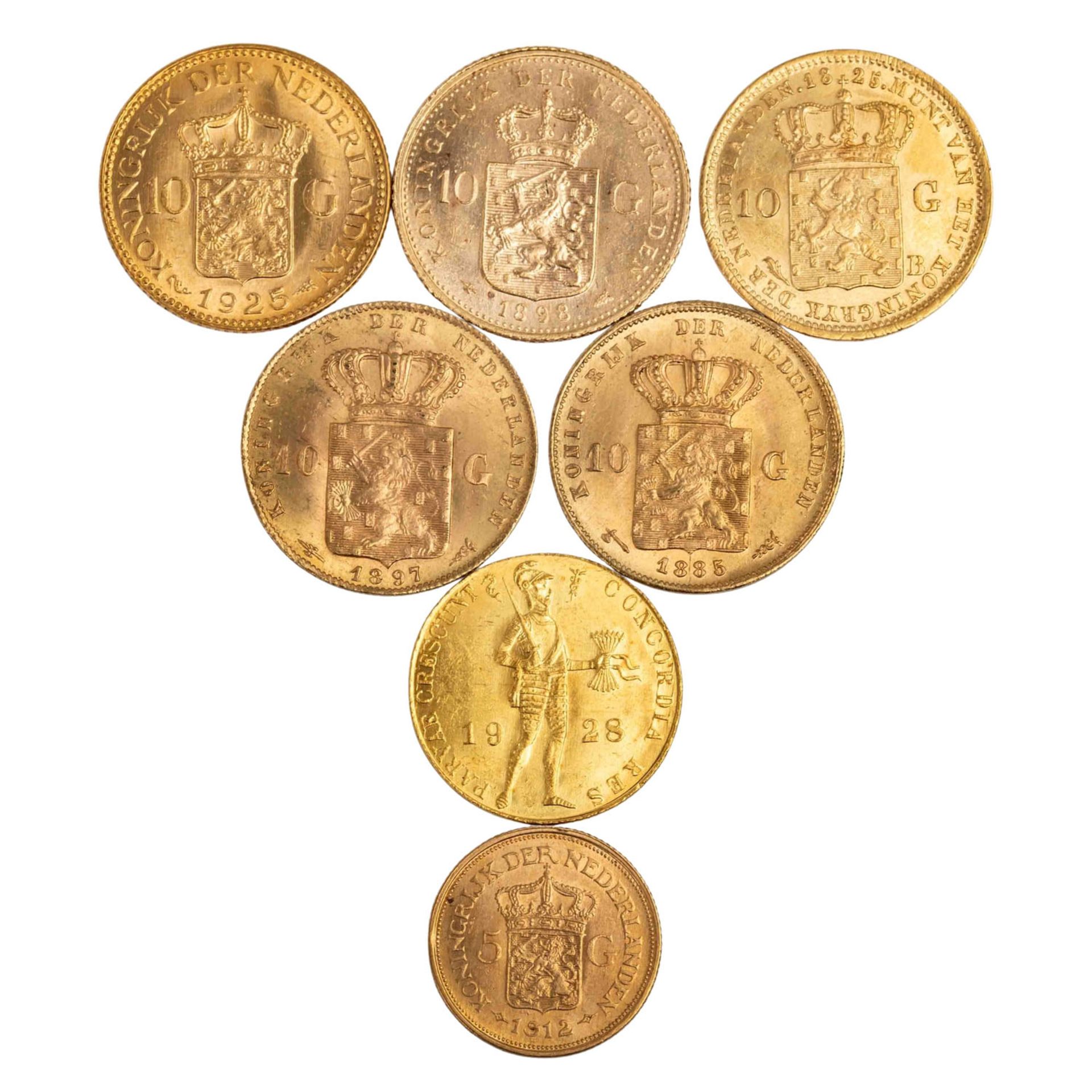 Niederlande /GOLDlot - 7 x Goldmünzen mit insg. ca. 36,7 g fein - Bild 2 aus 2