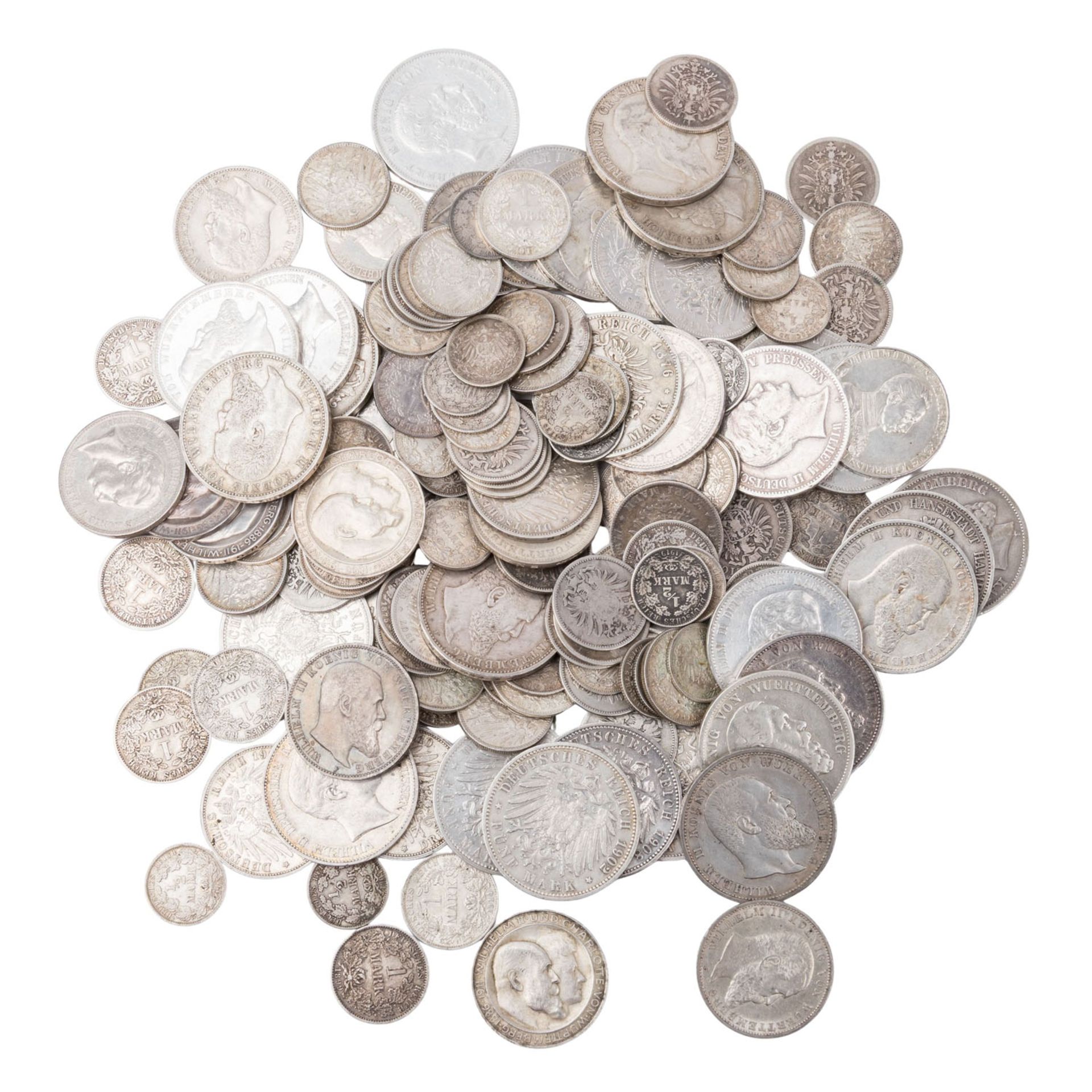 Silbermünzen aus dem Dt. Kaiserreich (157x) und dem Dritten Reich (123x). - Bild 2 aus 3