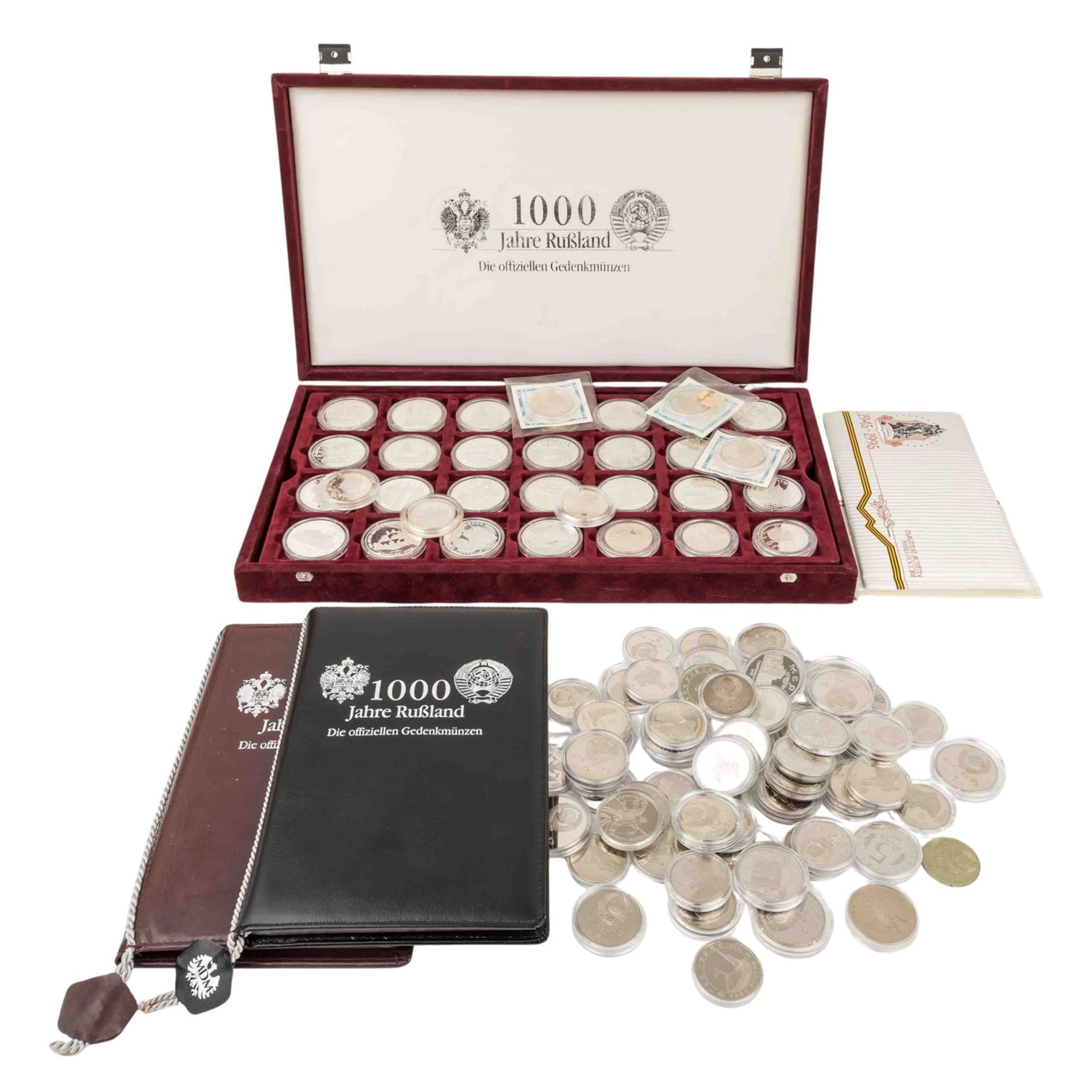 Sammlung von Silber- und KuNi-Gedenkmünzen aus Russland. Ca. 105 Stück.