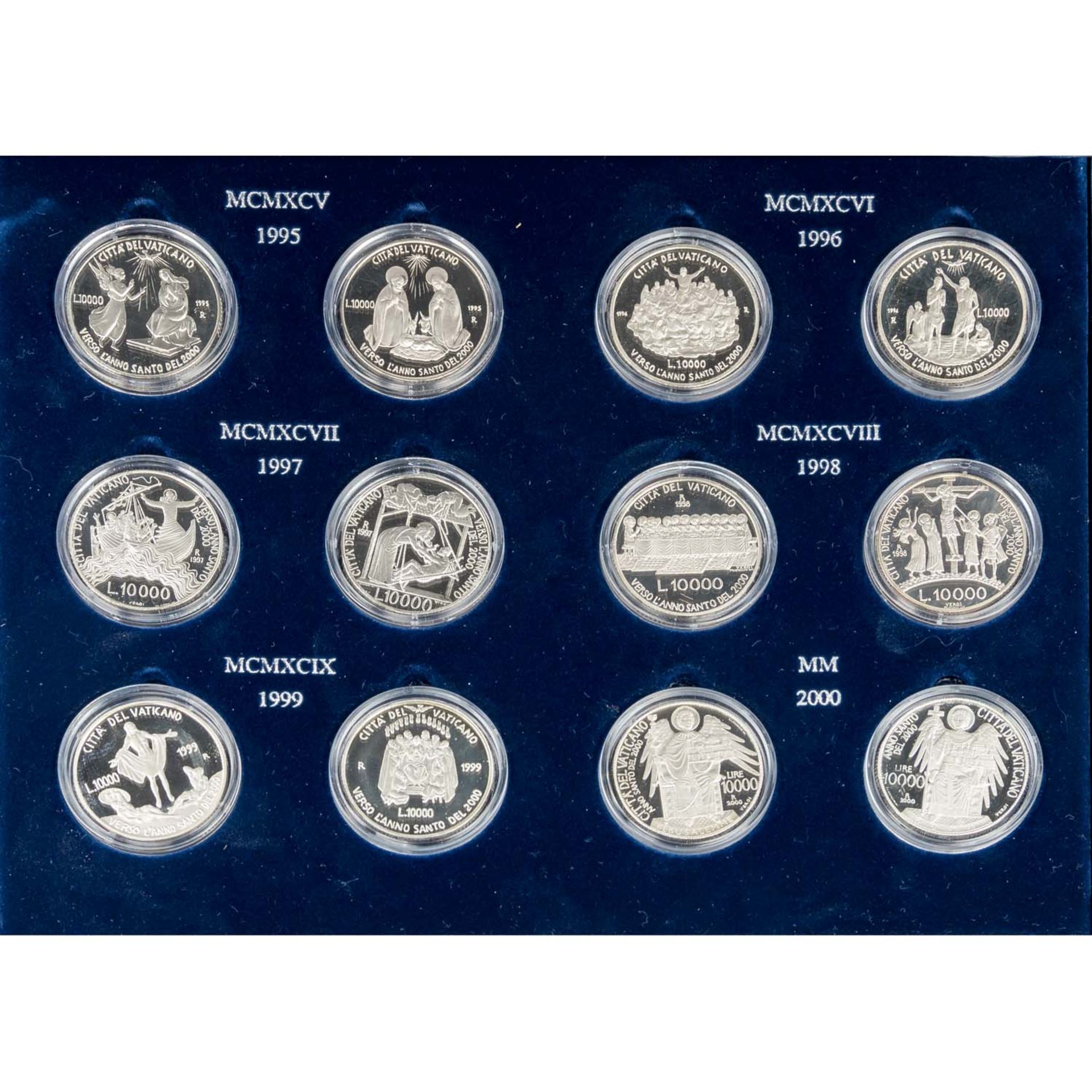 Vatikan - Set "Monetazione in argento verso l'anno santo del 2000" - Bild 2 aus 3