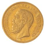 Dt. Kaiserreich, Baden - Friedrich I. (1852-1907), 5 Mark 1877