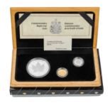 Kanada - Elisabeth II. 3-tlg. Maple Leaf Set mit Silber, Gold und Platin 1989 PP