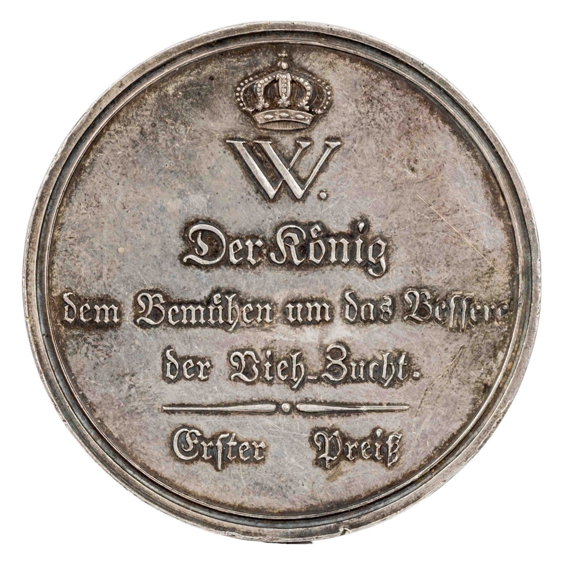 Württemberg/ Silber - Prämienmedaille o.J., Wilhelm I. (1816-1864), - Bild 2 aus 2