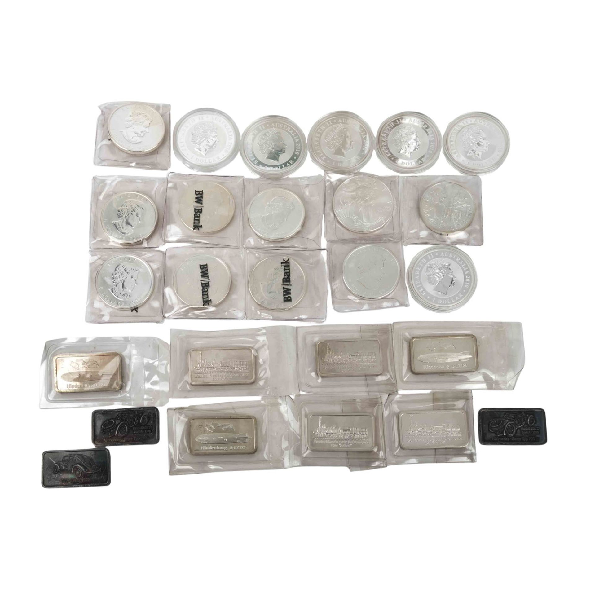 Konvolut aus 75 Silberunzen mit insgesamt ca. 2,3 kg Feinsilber,  - Bild 2 aus 7