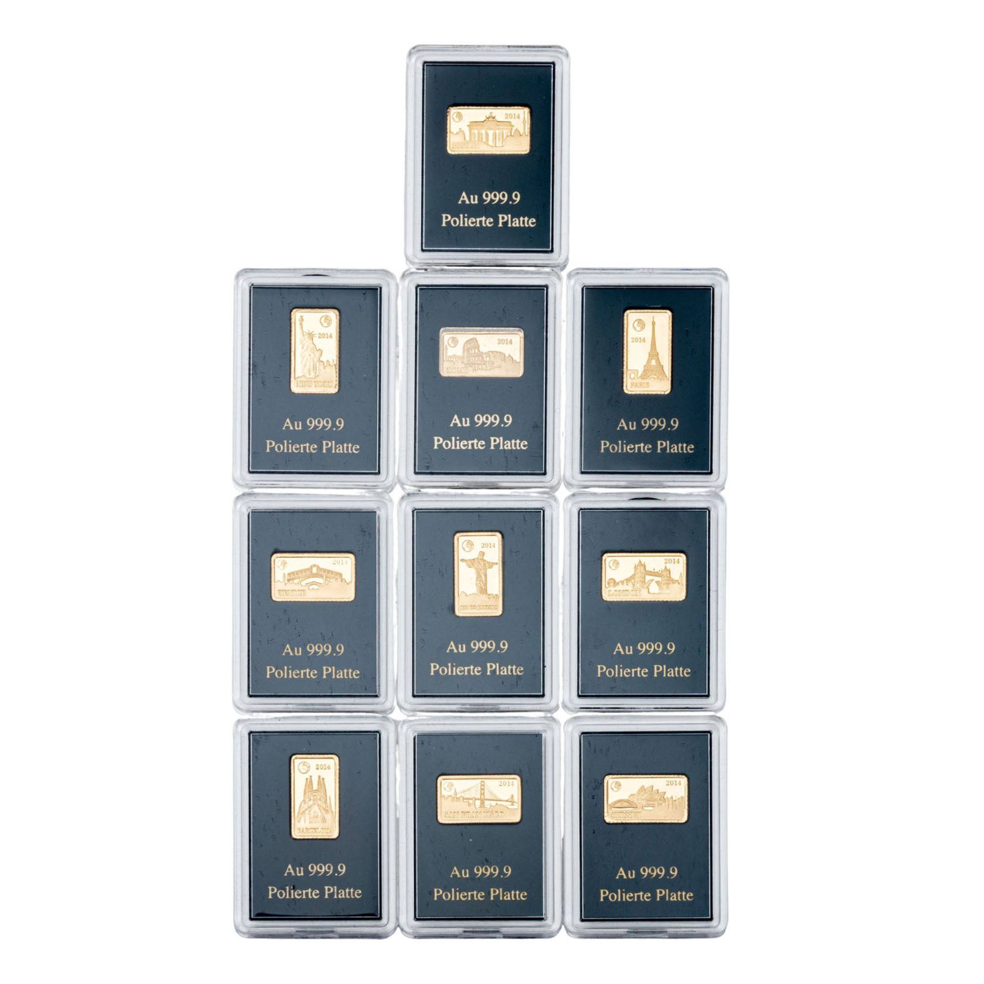 GOLD-Lot "Wahrzeichen der Welt - auf offiziellen Barrenmünzen", - Bild 2 aus 4