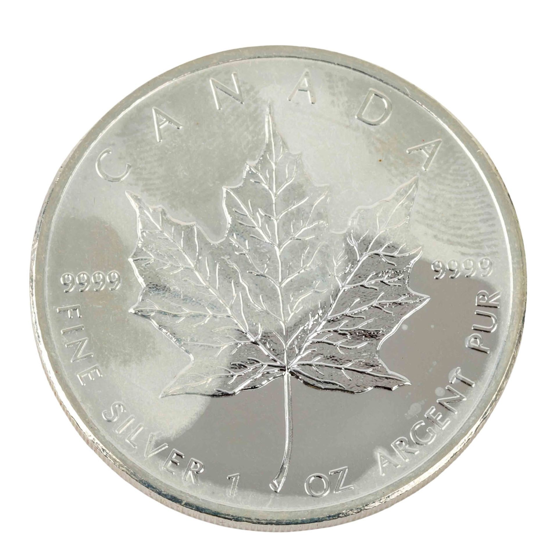 Konvolut aus 75 Silberunzen mit insgesamt ca. 2,3 kg Feinsilber,  - Bild 7 aus 7