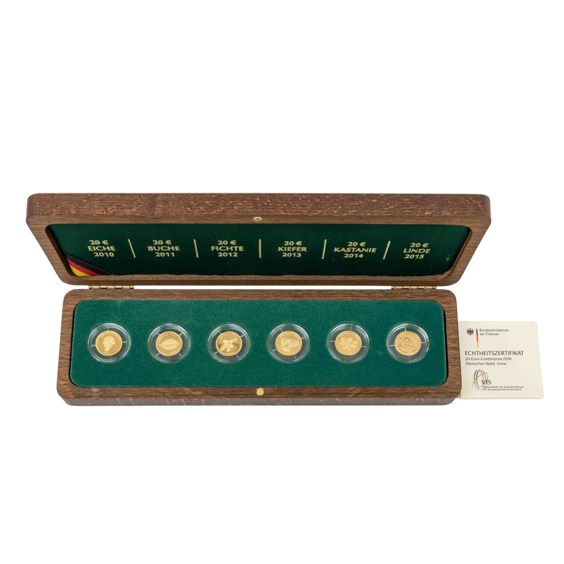 BRD/GOLD - 20 Euro GOLD fein, Dt. Wald - komplette Serie 2010-2015