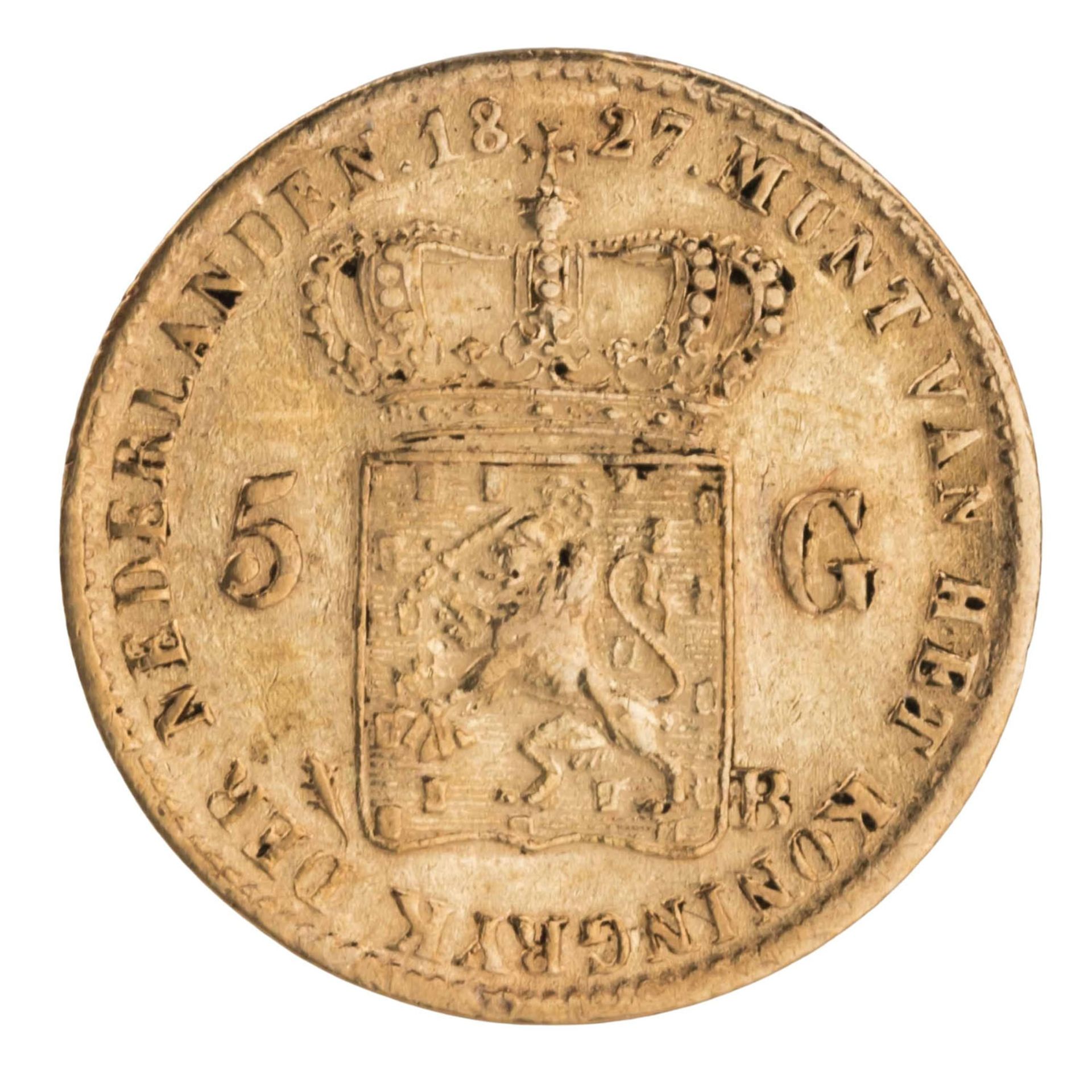 Niederlande/GOLD - Wilhelm I. (1815-1840), 5 Gulden 1827 - Bild 2 aus 2
