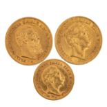 Deutsches Reich/GOLDlot Preußen 2x 20 Mark & 10 Mark zu insg. 17,91g Au fein