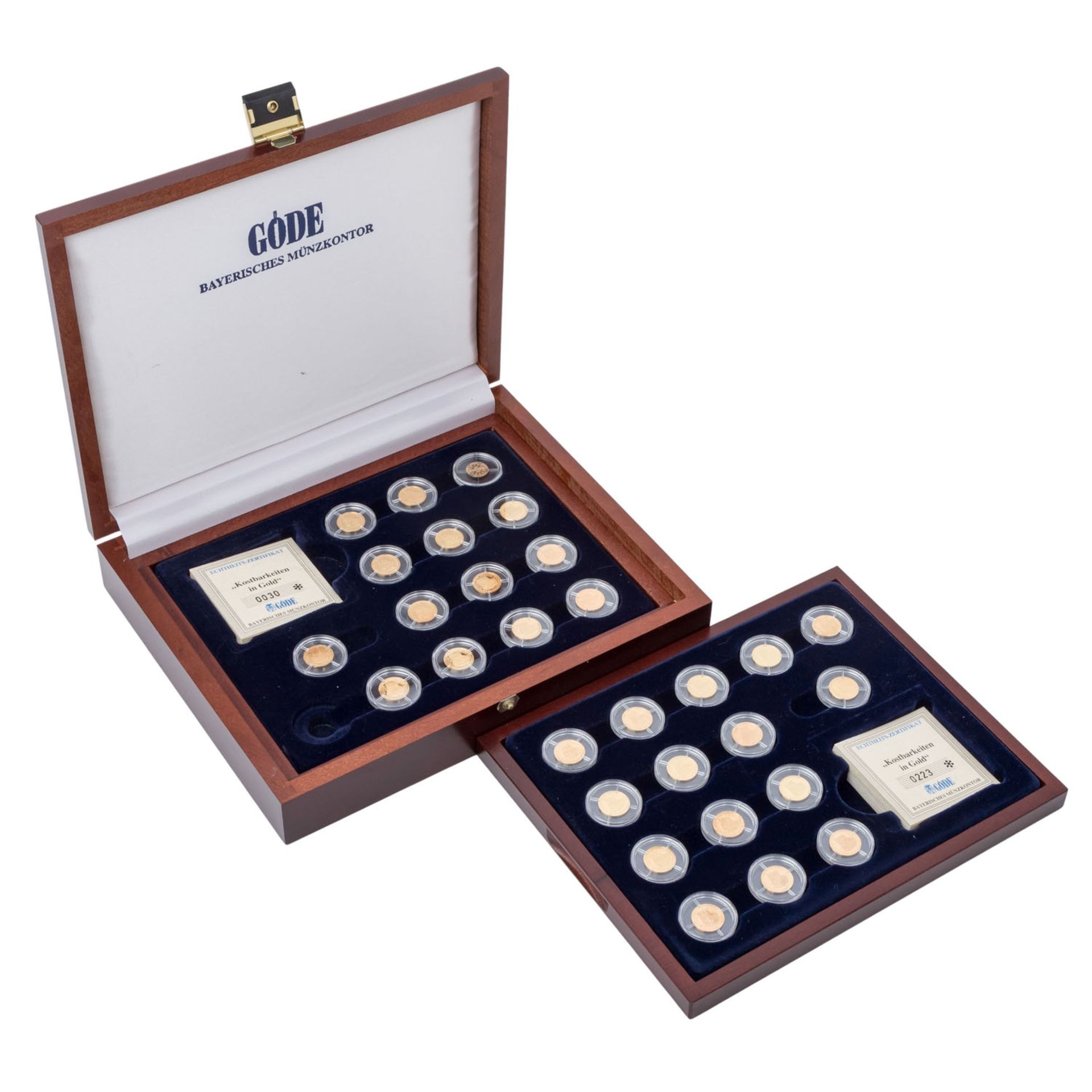 GOLD - Konvolut 29 x Minigoldmedaillen,