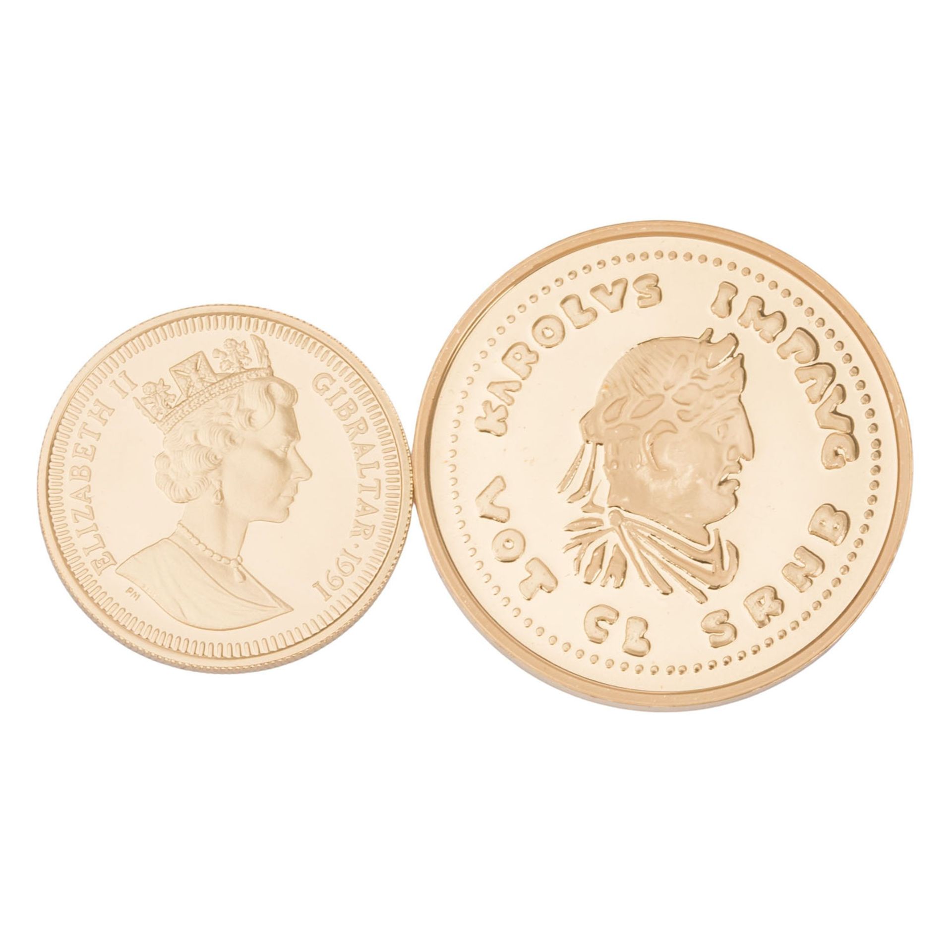 GOLD - 2 x ECU Münzen, insg. ca. 21,76g Feingold,