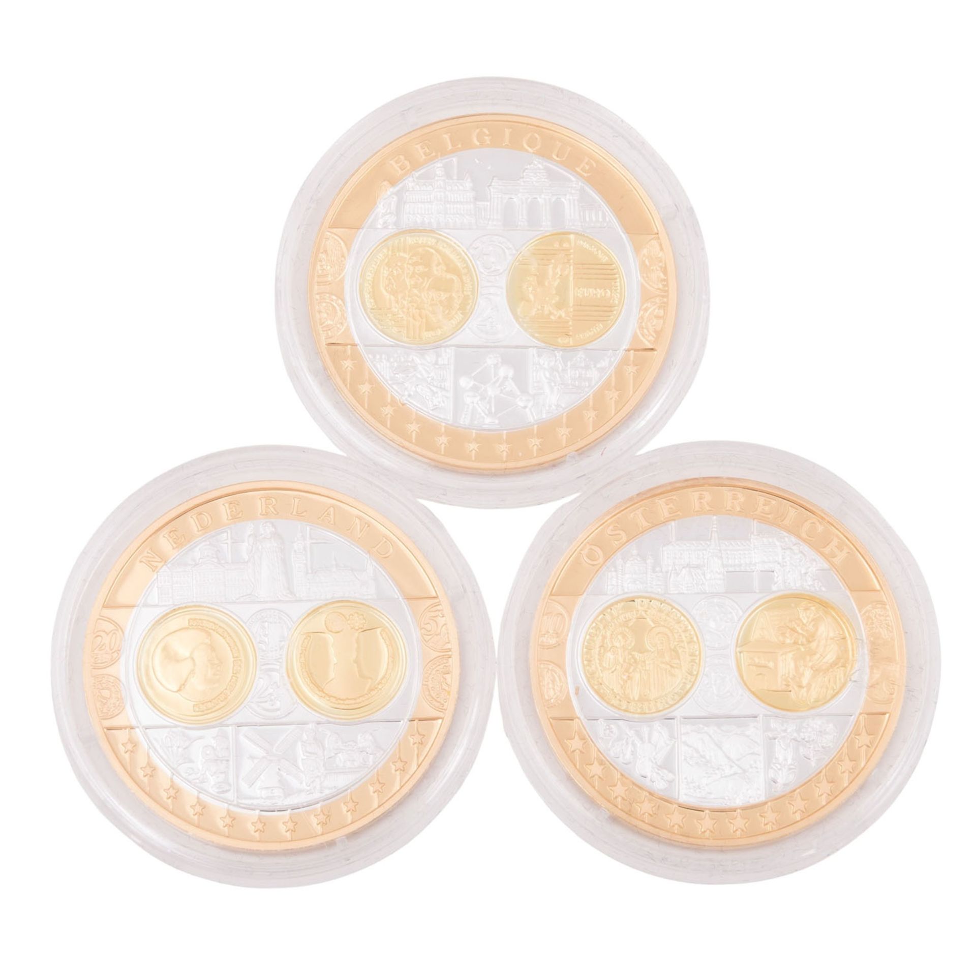 2x Silber Set 'Die Erstabschläge zu den Euroländern', - Bild 3 aus 8