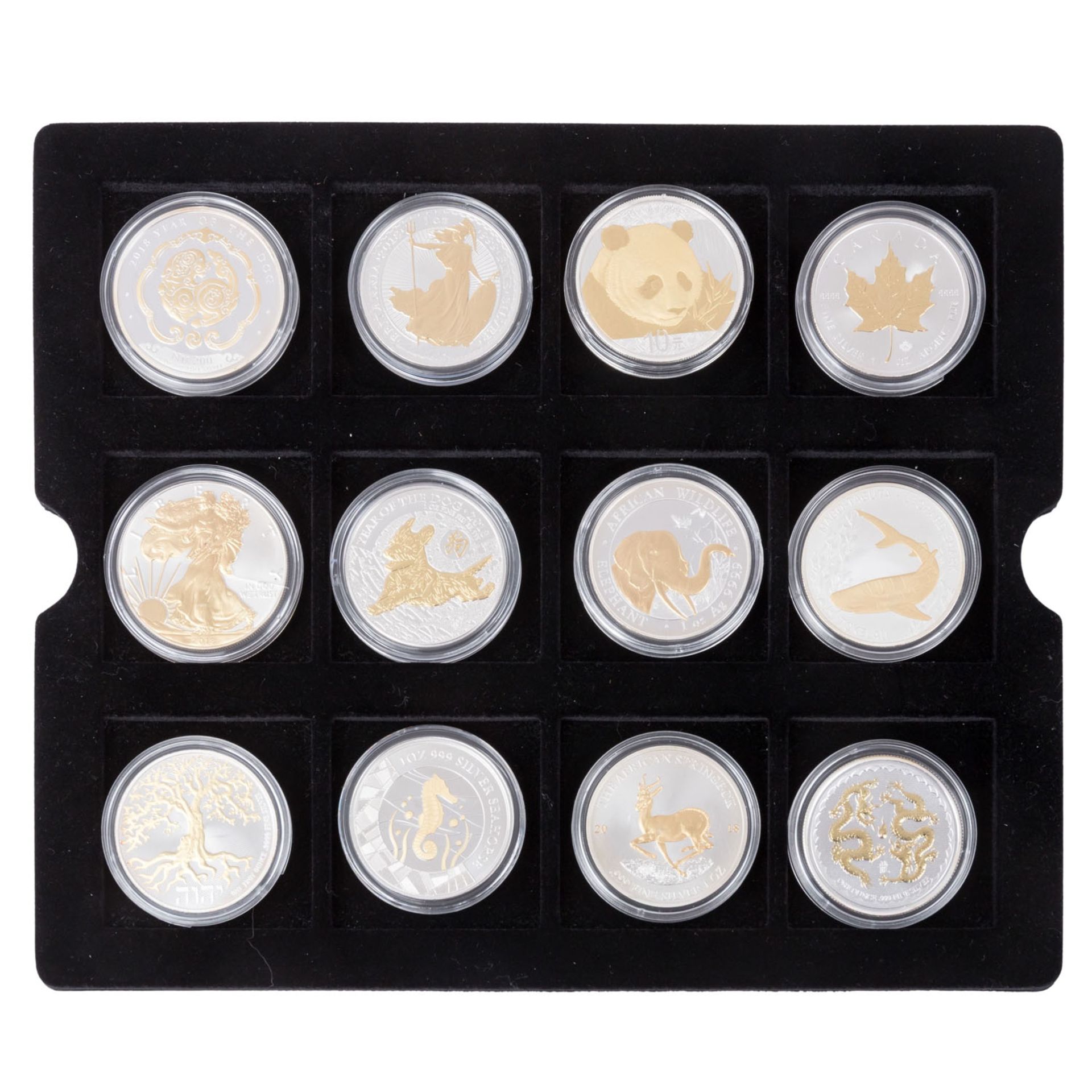 Teilvergoldete Silberunzen aus aller Welt. 16 Stück. - Bild 2 aus 5